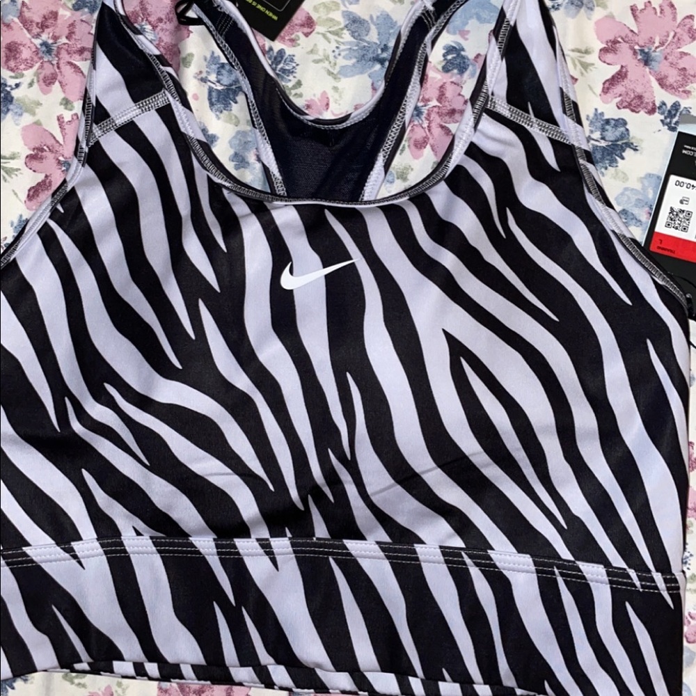 Nike zebra print sports bra